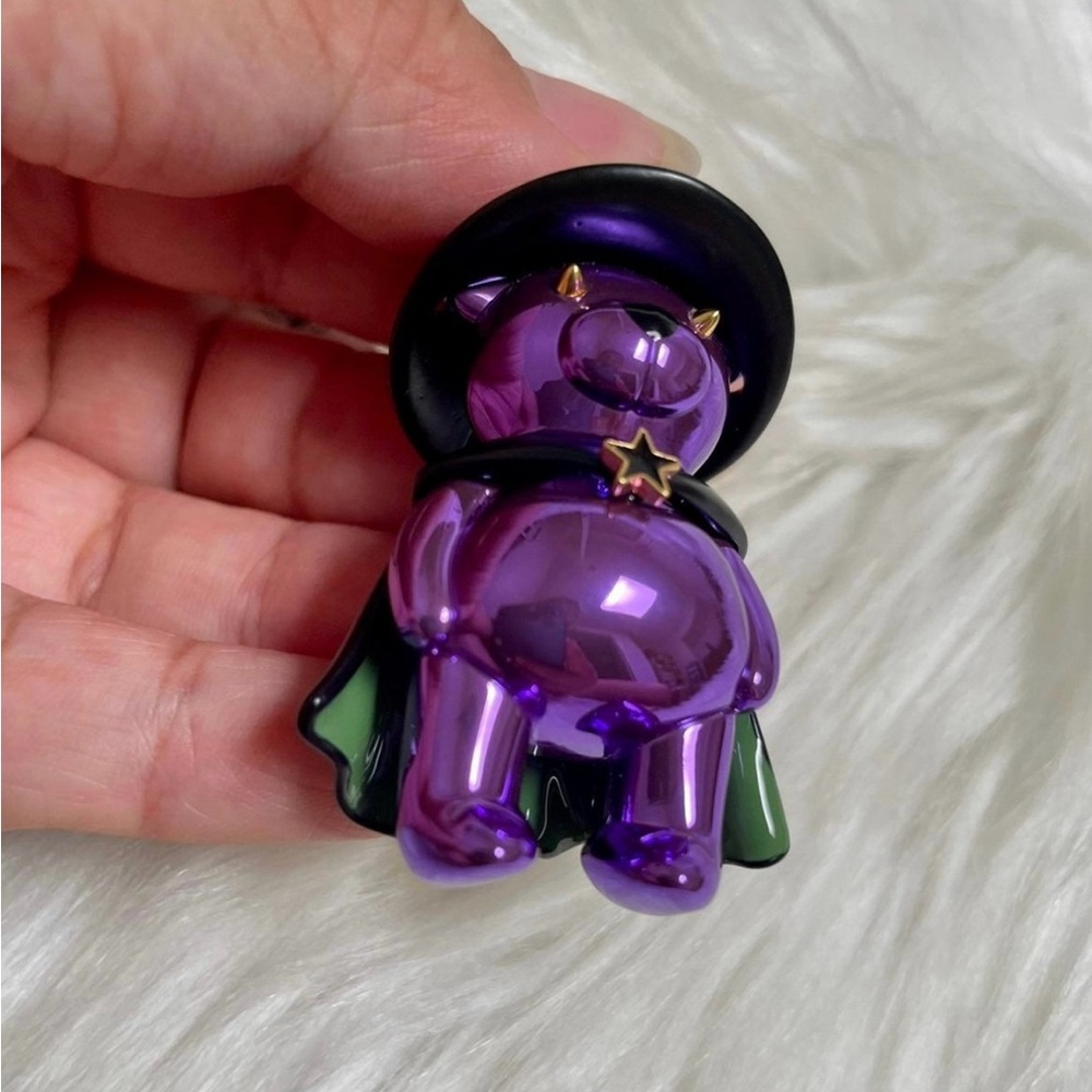 NWT Coach Halloween Witch Bear Charm In Purple with packaging - Picture 6 of 11